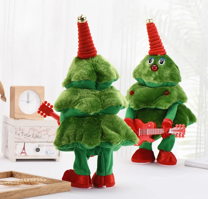 360 Degree Rotating Music Dancing Singing Christmas Tree Doll Home Decoration Xmas New Years Gifts Santa Claus Toy Party Props