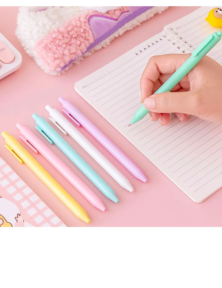 Good Quality Custom Logo Soft plastic Barrel Jelly Candy Colour Retractable Gel Pen