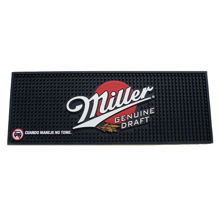 Пользовательский 3d логотип тиснение Корона ПВХ бар коврики