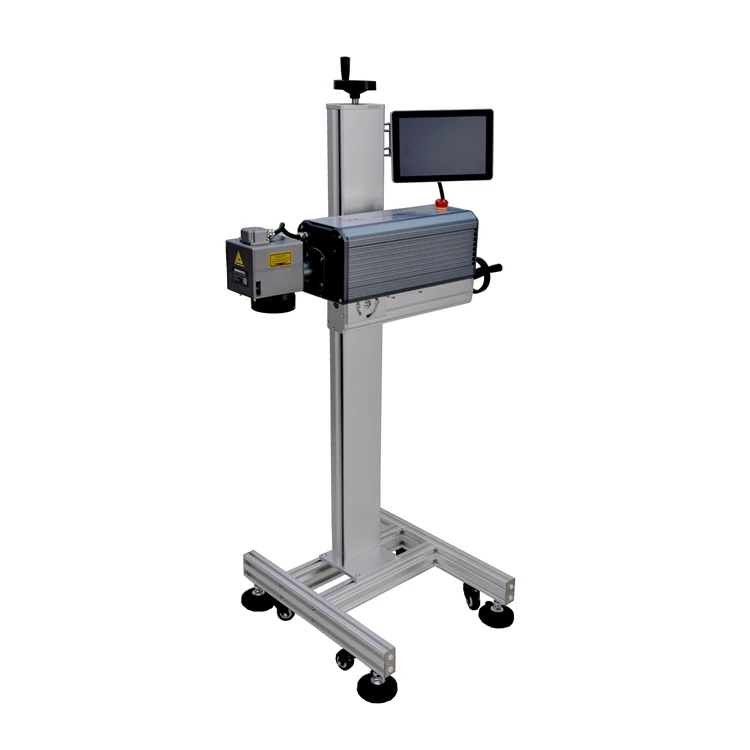 Best price woojamark online flying raycus jpt fiber laser marking machine for Metals Plastic Pipes extrusion line