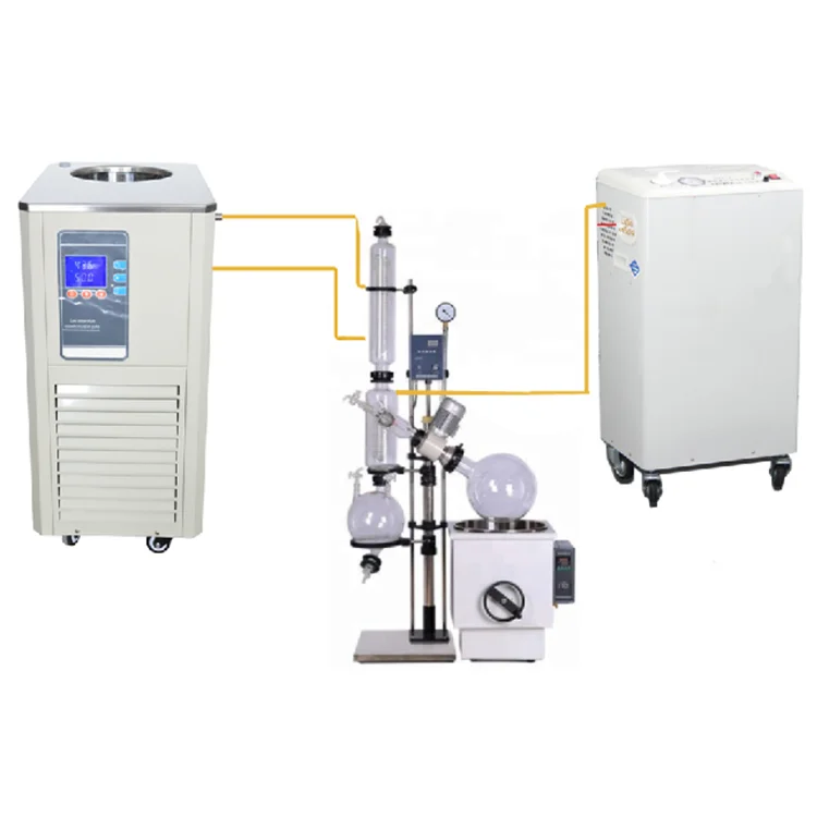 Набор роторных испарителей 2L 5L 10L 20L 50L с вакуумным насосом и охладителем для лабораторной дистилляции и восстановления растворителей