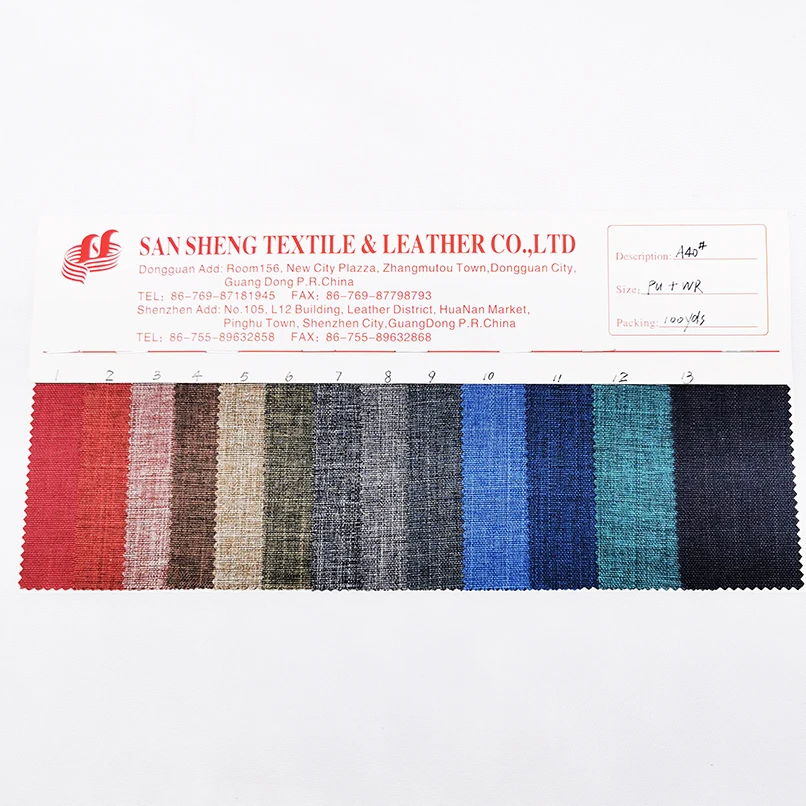 Ready stock 300Dx600D imitation linen PU coated waterproof fabric for outdoor product fabric