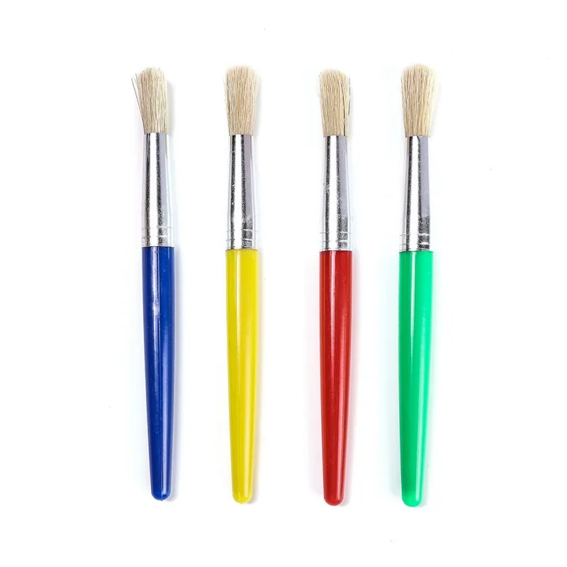 Cross-border 4 round head set, colored plastic, oil brush, bristle, bristle, acrylic pen, water chalk, watercolor pen.