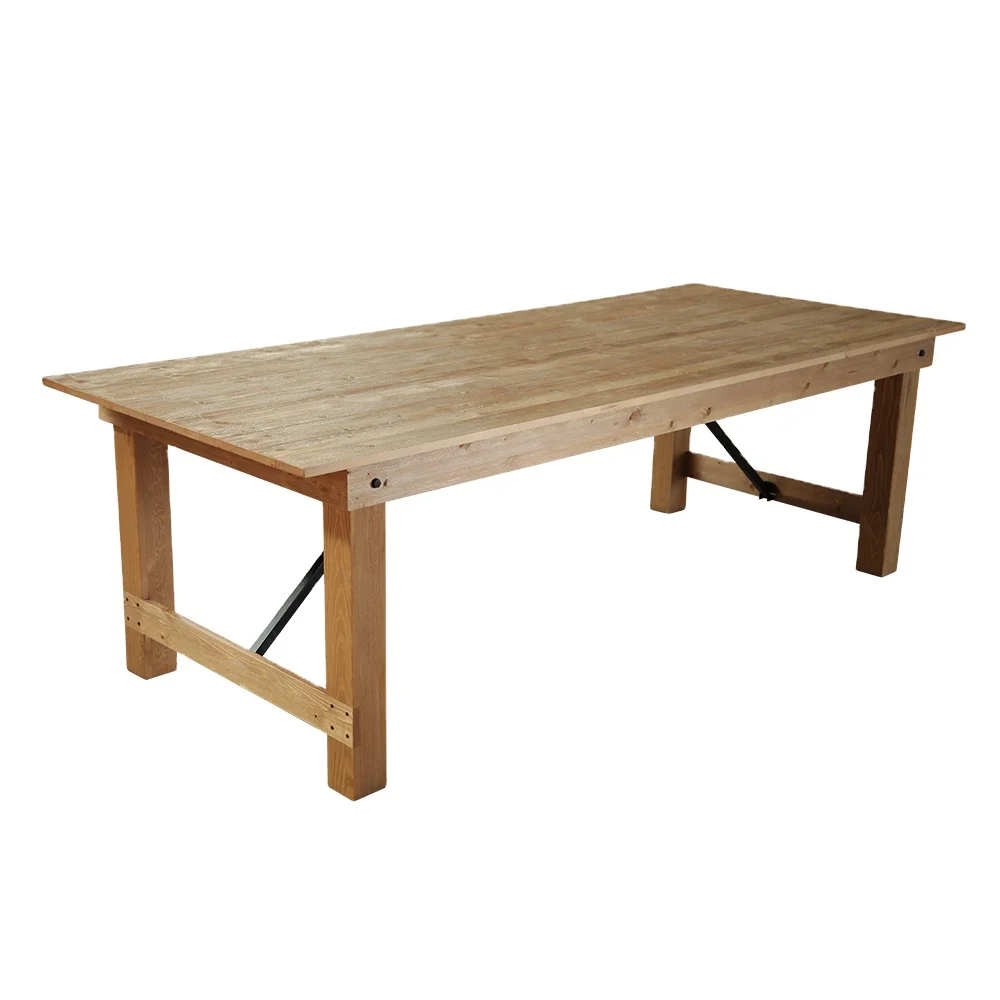 High Quality Best Sale Wooden Extension To Rectangular Modern Elm Oak Beech Pine Wood Dining Farm Table
