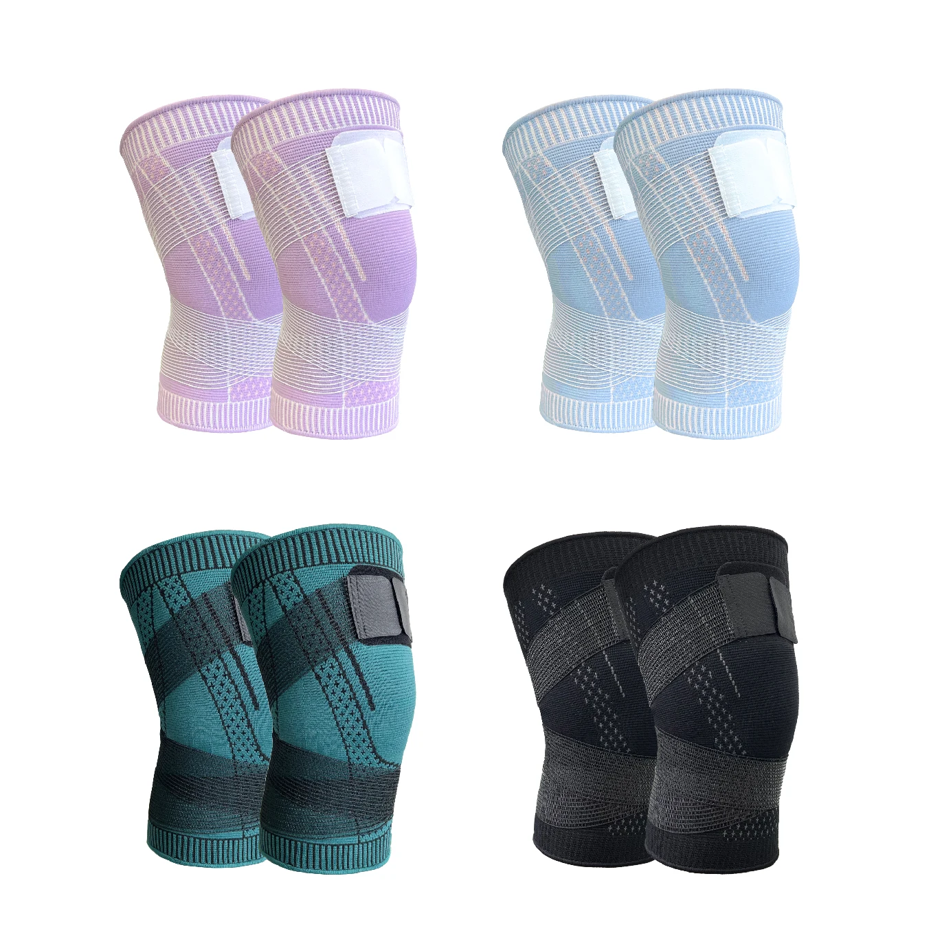 Wholesale Amazon hot-sale elastic compression knitting volleyball knee pads support sleeve knee brace