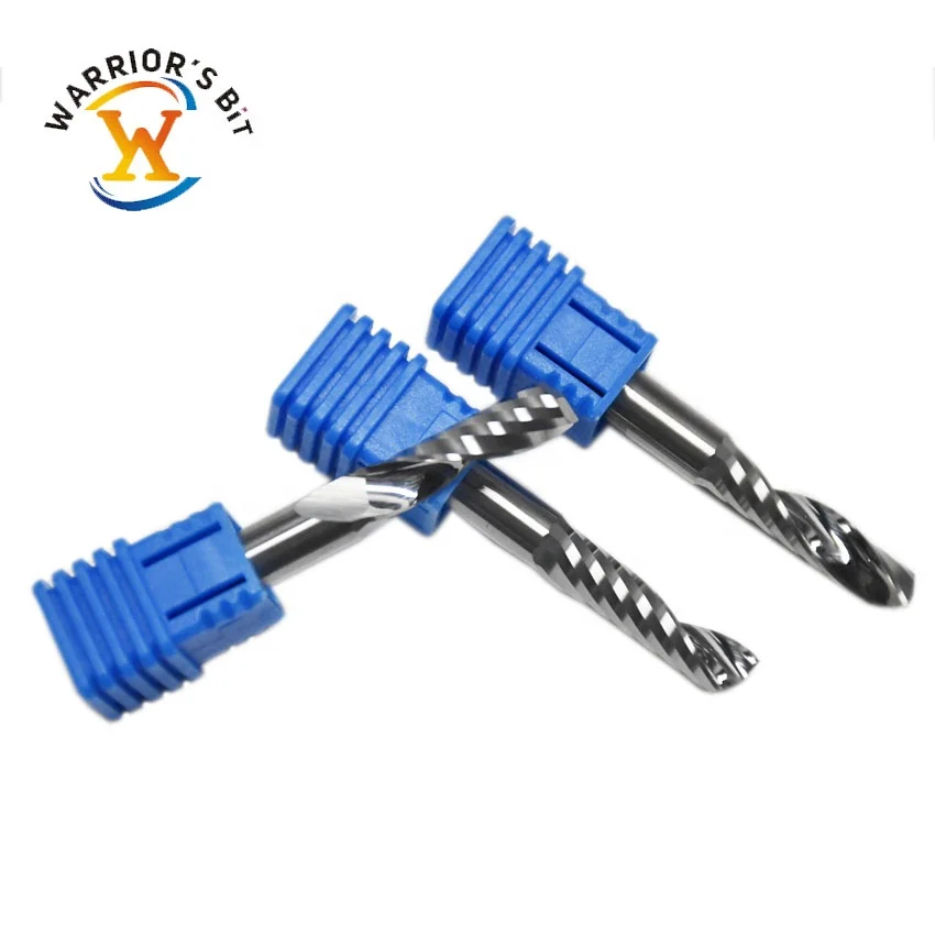 Solid carbide end mill for cutting Acrylic Single flute Acrylic Bit/ Up cut for plastic/CNC Router bit for cutting Acrylic