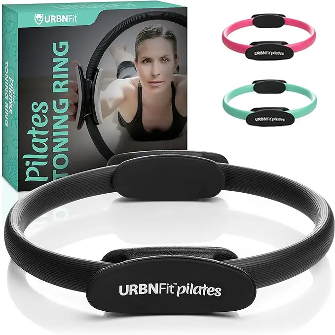 Pilates Ring 12-inch Magic Circle with double grip foam pad for inner thighs, toning, fitness and pelvic floor exercises Yoga Ba