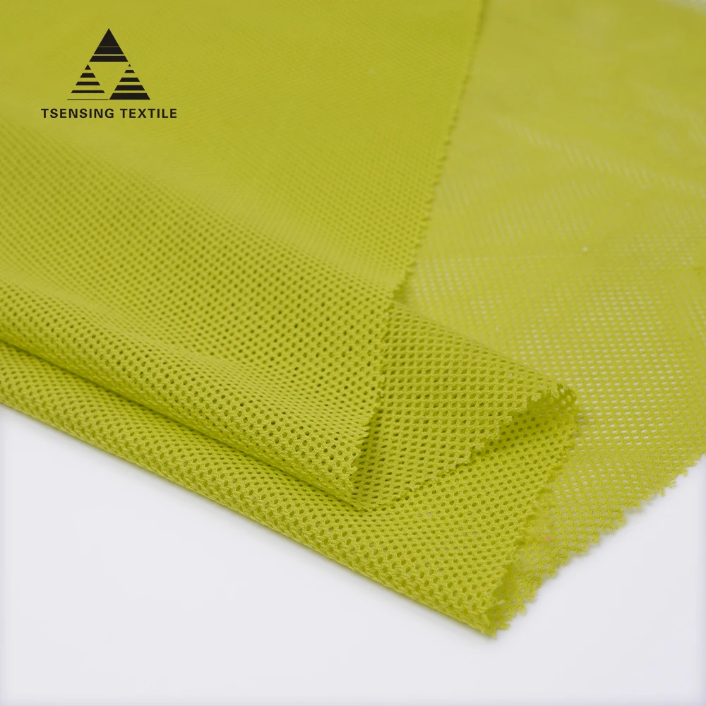 Высокоэластичная трикотажная одежда, полиэстер, спандекс, устойчивая сетчатая ткань для спортивных топов