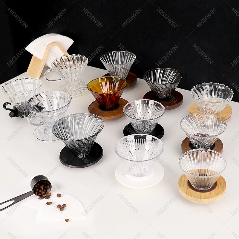 HIGHWIN Pour Over Coffee Dripper Coffee Brewing Filter Cup Glass Coffee Maker