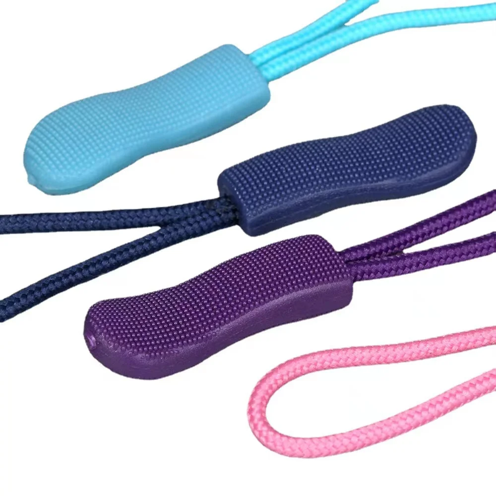 TPU plastic slider pp injection zipper rope zipper rope luggage zipper handle pull tail rope pull tail pull tab