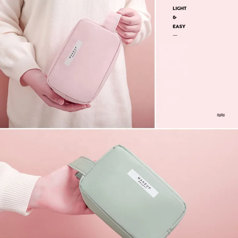 New Ins Waterproof Big Makeup Lipstick Perfume Storage Case Reusable Make Up Brush Toiletry Bag Travel Portable Cosmetic Bag