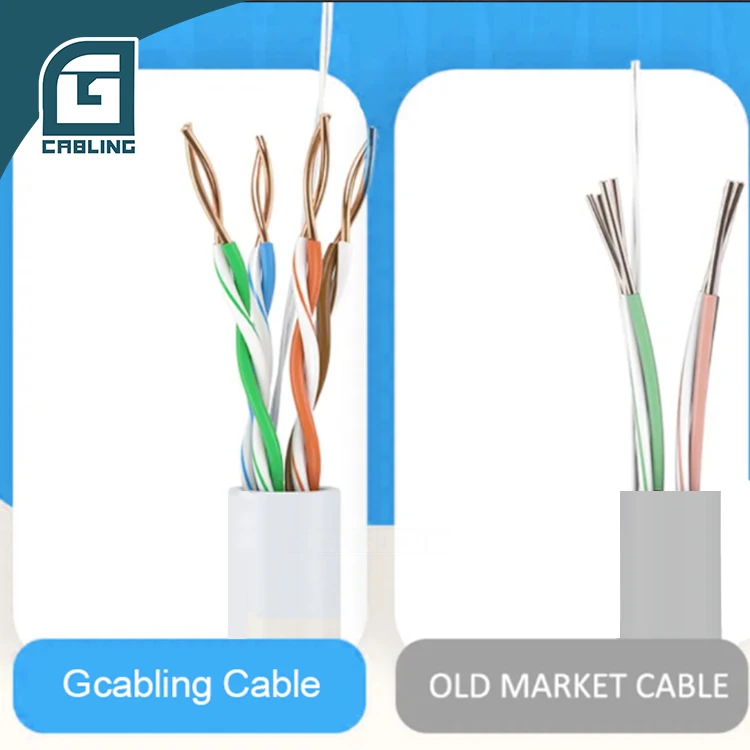 Gcabling elevator travelling cable cat6 foil cable 100% cooper cat6 cable with certifier