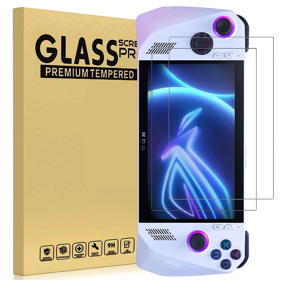 2 Pack Screen Protector for Asus ROG Ally (2023) RC71L Anti-Scratch 9H Hardness Tempered Glass for Asus ROG Ally
