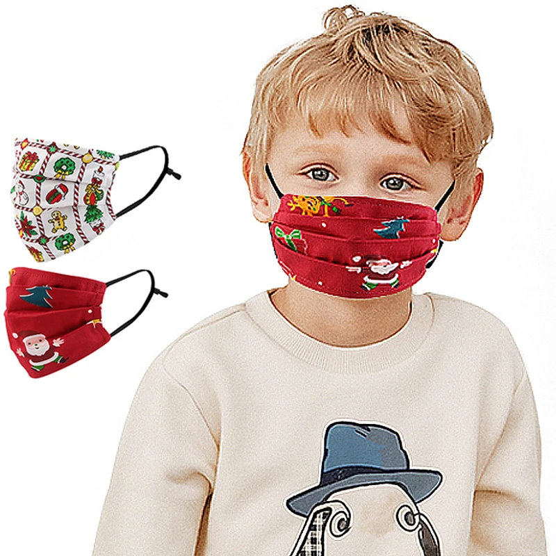 Модная дышащая многоразовая моющаяся хлопковая накидка для лица с рождественским принтом «maskes» активного отдыха Прямая поставка