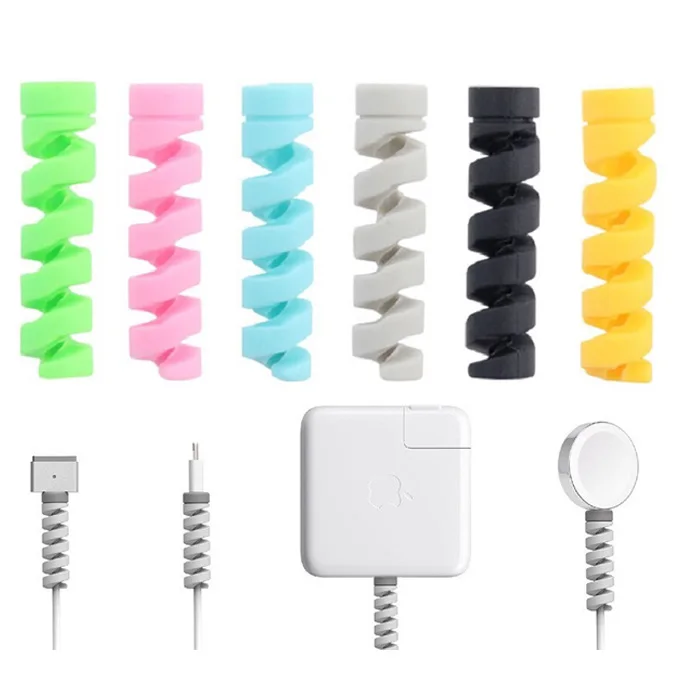Silicone Data Line Charger Spiral USB Cable Protector for iPhone Charging Cable Protection