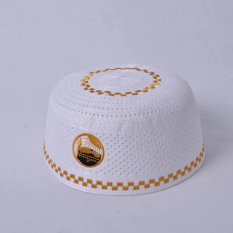 Оптовая продажа египетских турецких арабских мужчин Вышивка мусульманская молитва шляпа исламский куфи шляпа STHat-T05