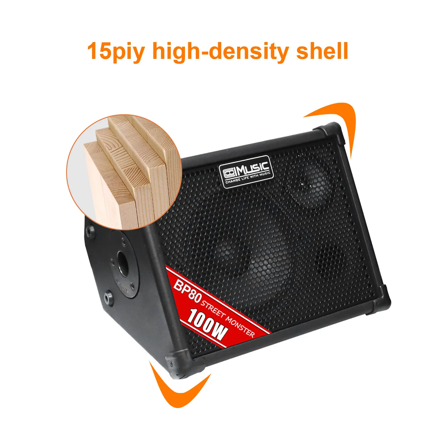 COOLMUSIC 100W Rechargeable Outdoor Amplifier Vocal Karaoke Speaker Acoustic Guitar Amplifier