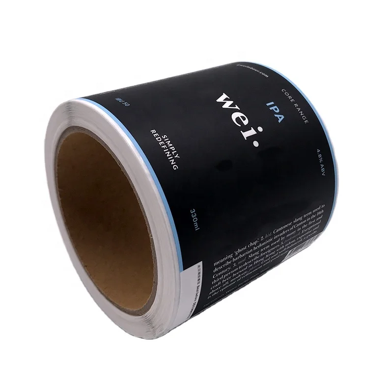 Waterproof bottle label sticker beer can sticker printing self adhesive glass Bottle Beer sticker  330ml craft beer can label