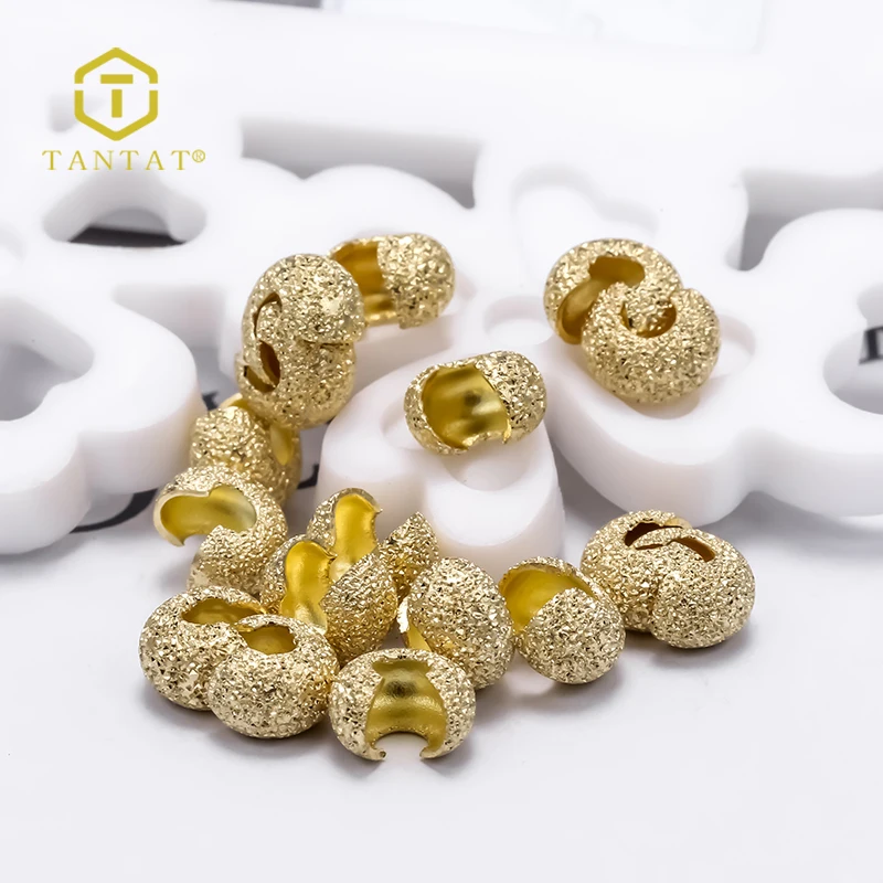 Brass Round Covers Crimp End Beads Stopper Spacer Beads For DIY Jewelry Making Findings Supplies