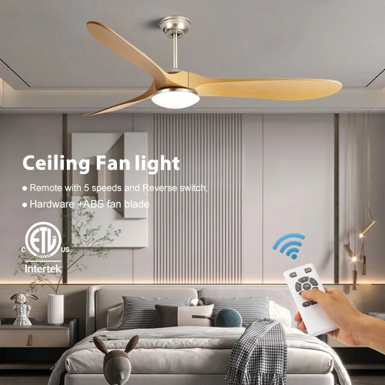 2024 42 Inch 52 Inch 60 Inch Home Luxury Decorative ABS Blade DC Motor Remote Control Modern Bldc Led Ceiling Fan With Light