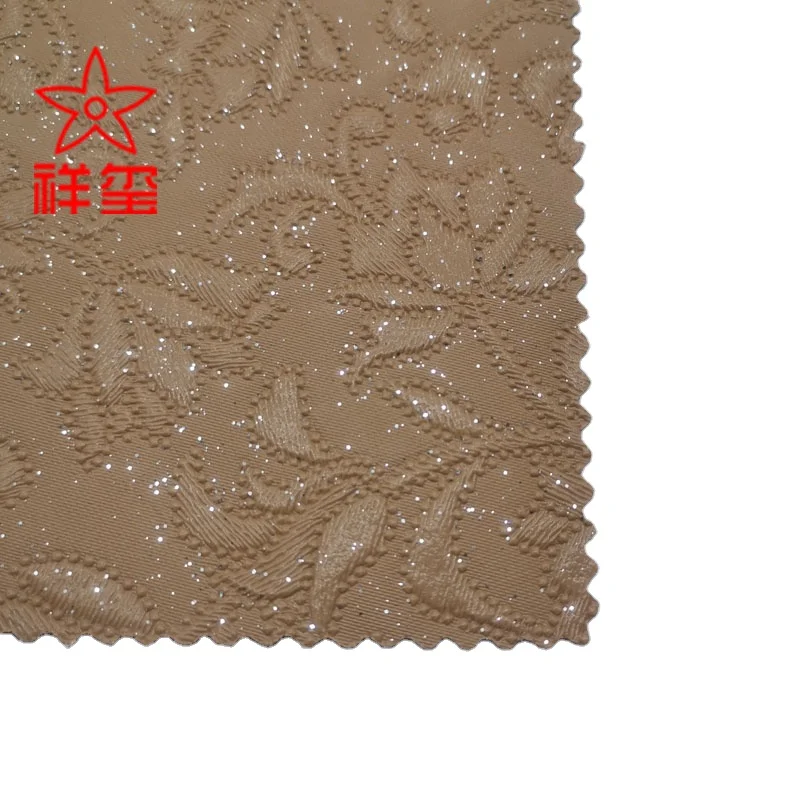 Factory Direct Sale Glitter Embossed  Artificial  Leather For  Upholstery