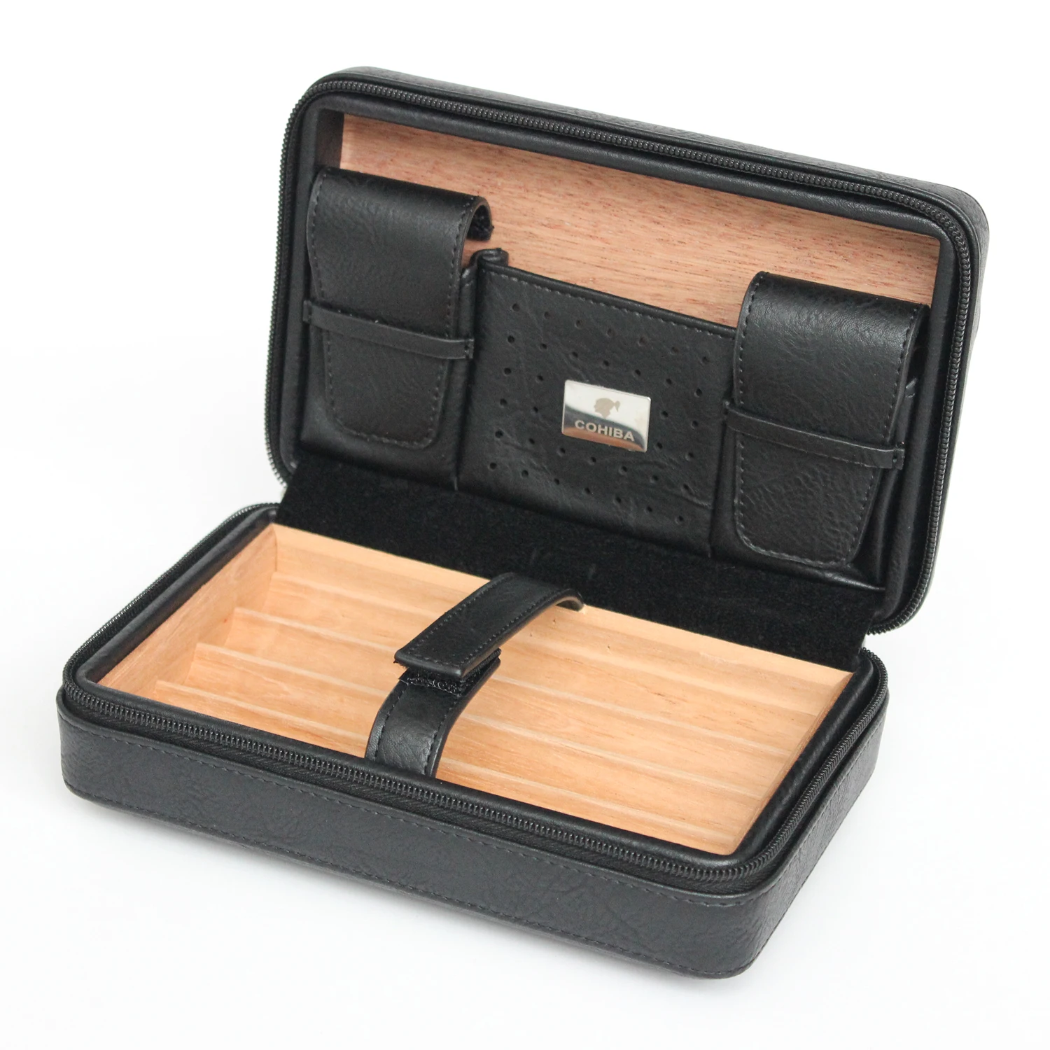 Витрина для сигар, черная деревянная коробка для сигар на заказ, производство коробок, оптовая продажа