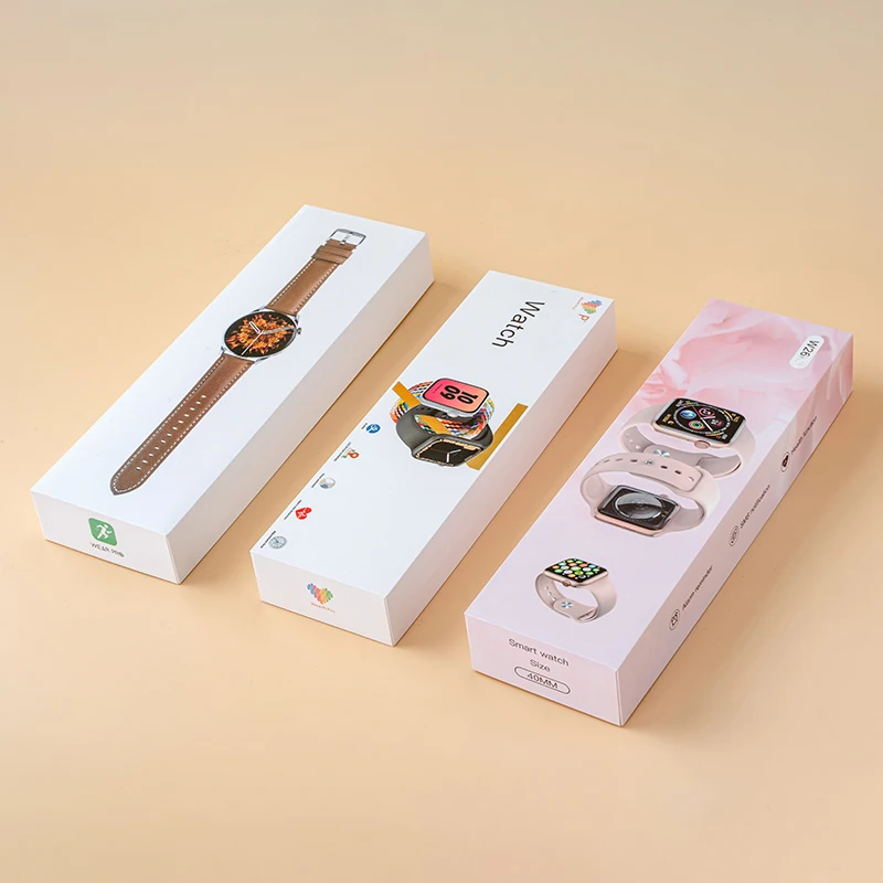 Personalized white pink cheap retail single wrist watch box packaging watch presentation box