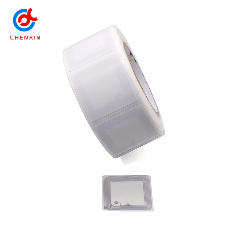 50*50 мм ISO/IEC 15693 RFID HF белая книжная наклейка/бирка/этикетка с клейкой задней стороной