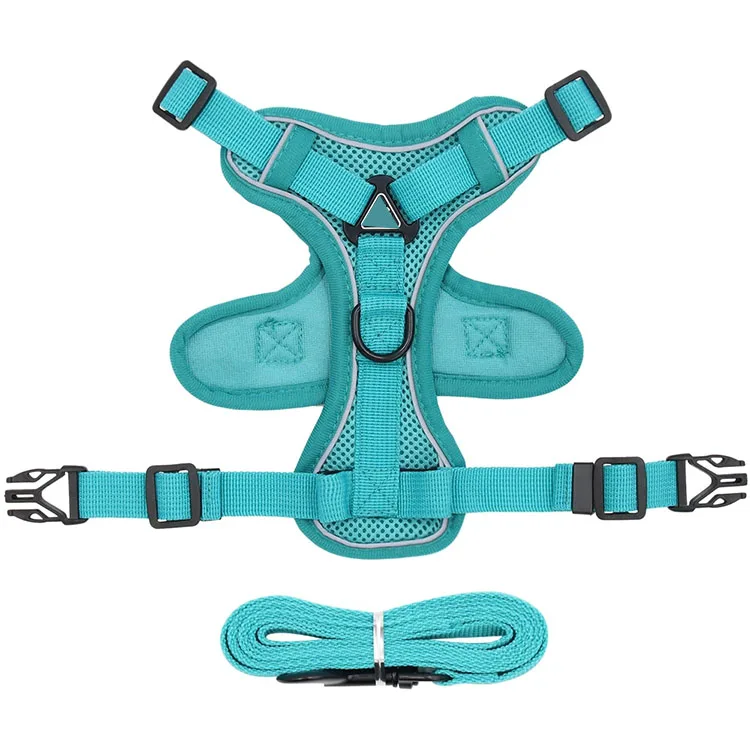 Dog Harness with 150cm Nylon Pets Leash Set No Pull No Choke Dog Vest Adjustable Reflective Breathable for Dogs