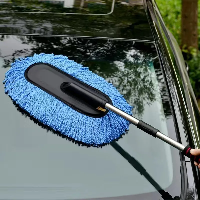Car Wheel Tire Body Easy Scrubbing Cleaning Brush Microfiber Handheld Dust Stains Sweep Car Wash Mop Automotive Car wash Brush