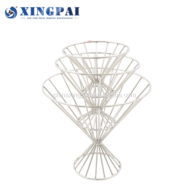 XINGPAI five star hotel fruit basket kitchen vegetable snacks dry fruit basket stainless steel fruit display stand