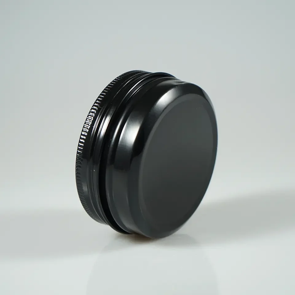 15g 35g 50g 100g 150g Round Black Empty Cosmetic Aluminum Jar Ointment Container hair wax tin with Open Window
