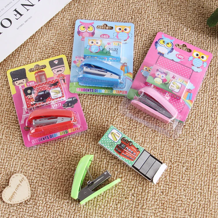 Mini stapler colorful manual stapler machine use 10# pin for office and school supplies