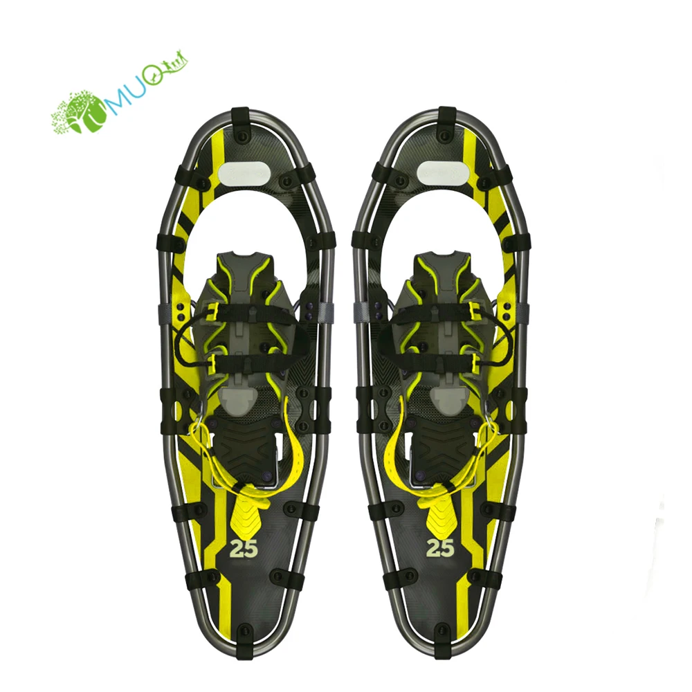 YumuQ 3-IN-1 Outdoor Winter Hiking Terrain Snowshoes, Light Weight Aluminum Alloy Trekking Snow Shoes with Poles for Men, Women