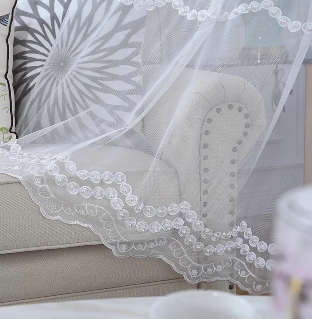 China factory wholesale online decorative embroidery tulle voile fabric curtains