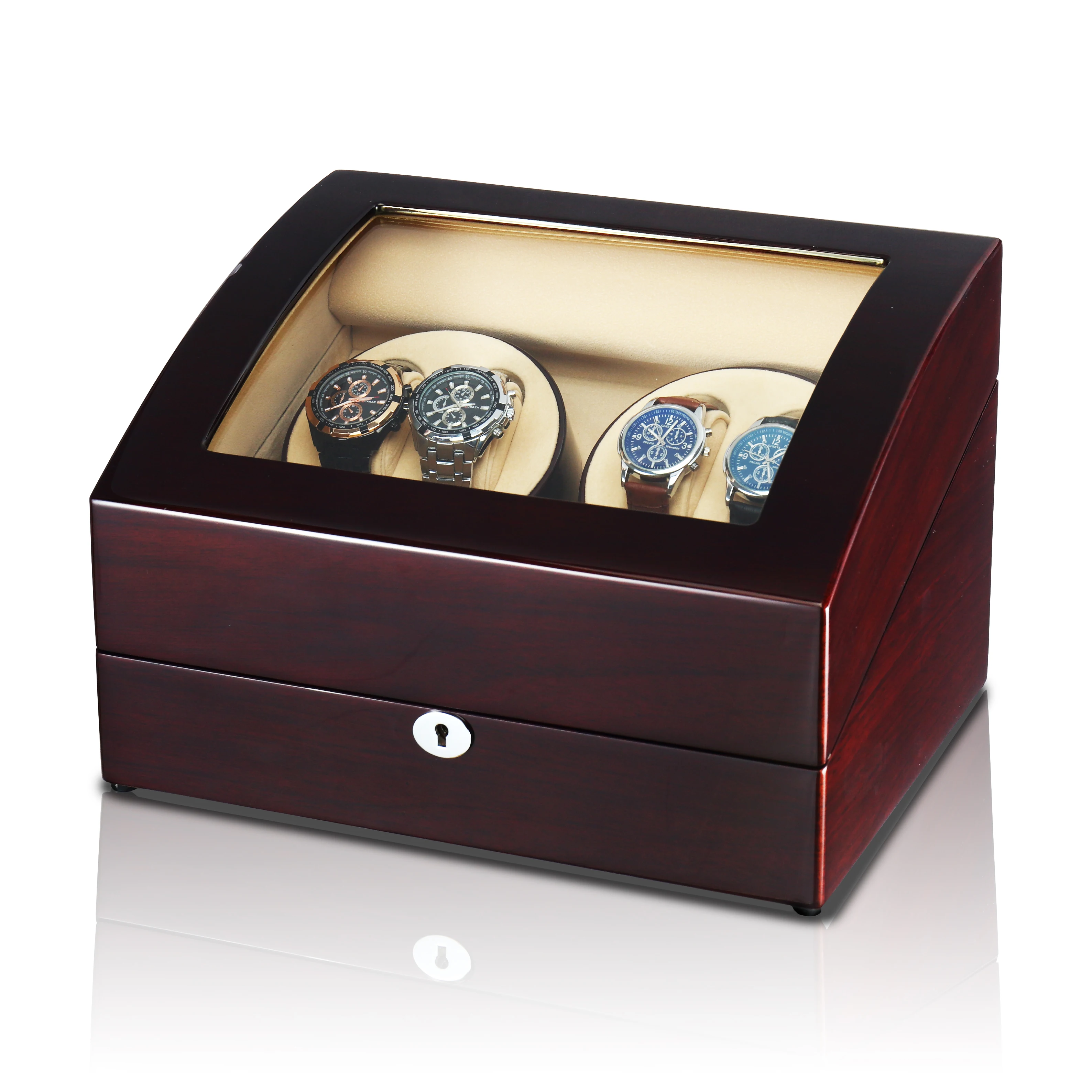 Automatic Watch Winder Luxury Storage Case Rotating Display Box Wood Box 2 slots watch winder machine leader watchwinder