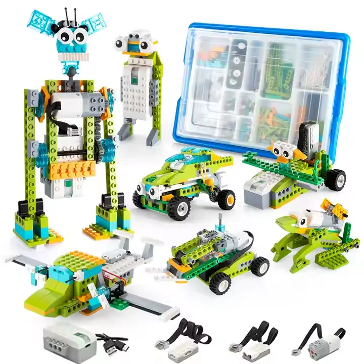 DIY Programed Robot Electronic Educational Bricks Compatible With Legoed WEDO 2.0 STEM Building Block Set Toys Educational