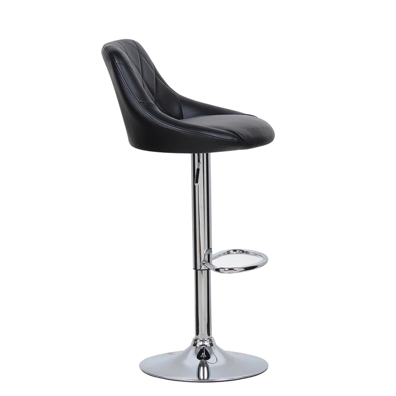 SM-5128 Adjustable Modern Black Swivel PU Leather Barstool with Backrest Hydraulic nail salon bar Manicure chair
