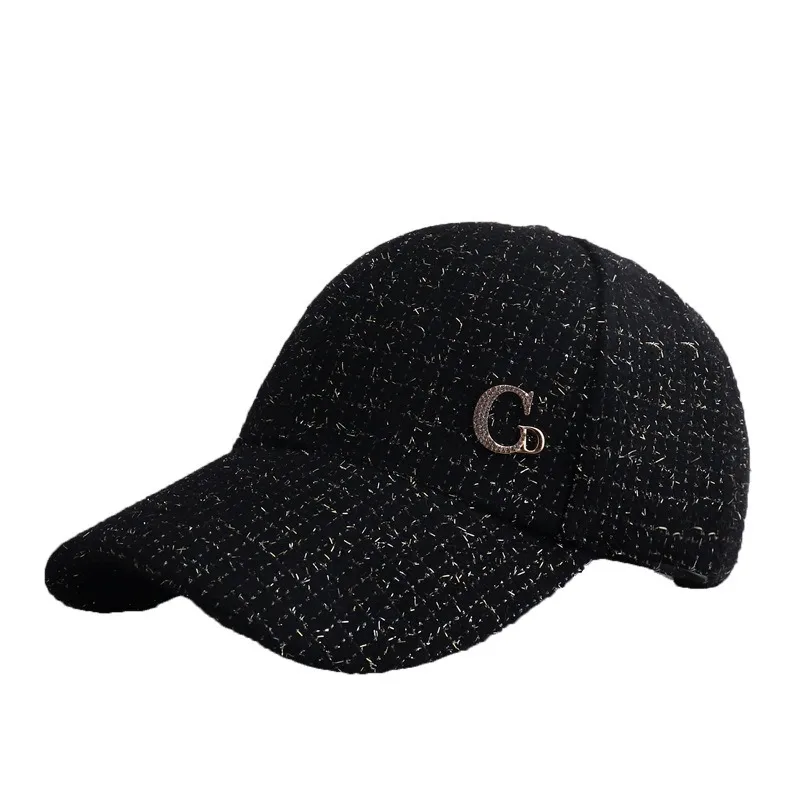 Autumn Winter New Bright Silk Wool Baseball Cap Female Korean Version of Instagram Casual Everything Thick Warm Cap
