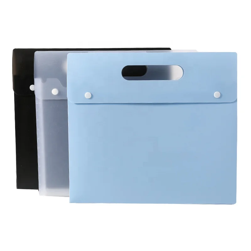 A2 A3 A4 Size Waterproof Document File Clear PP Plastic TWo Snap Button Envelope Document Bag school bag