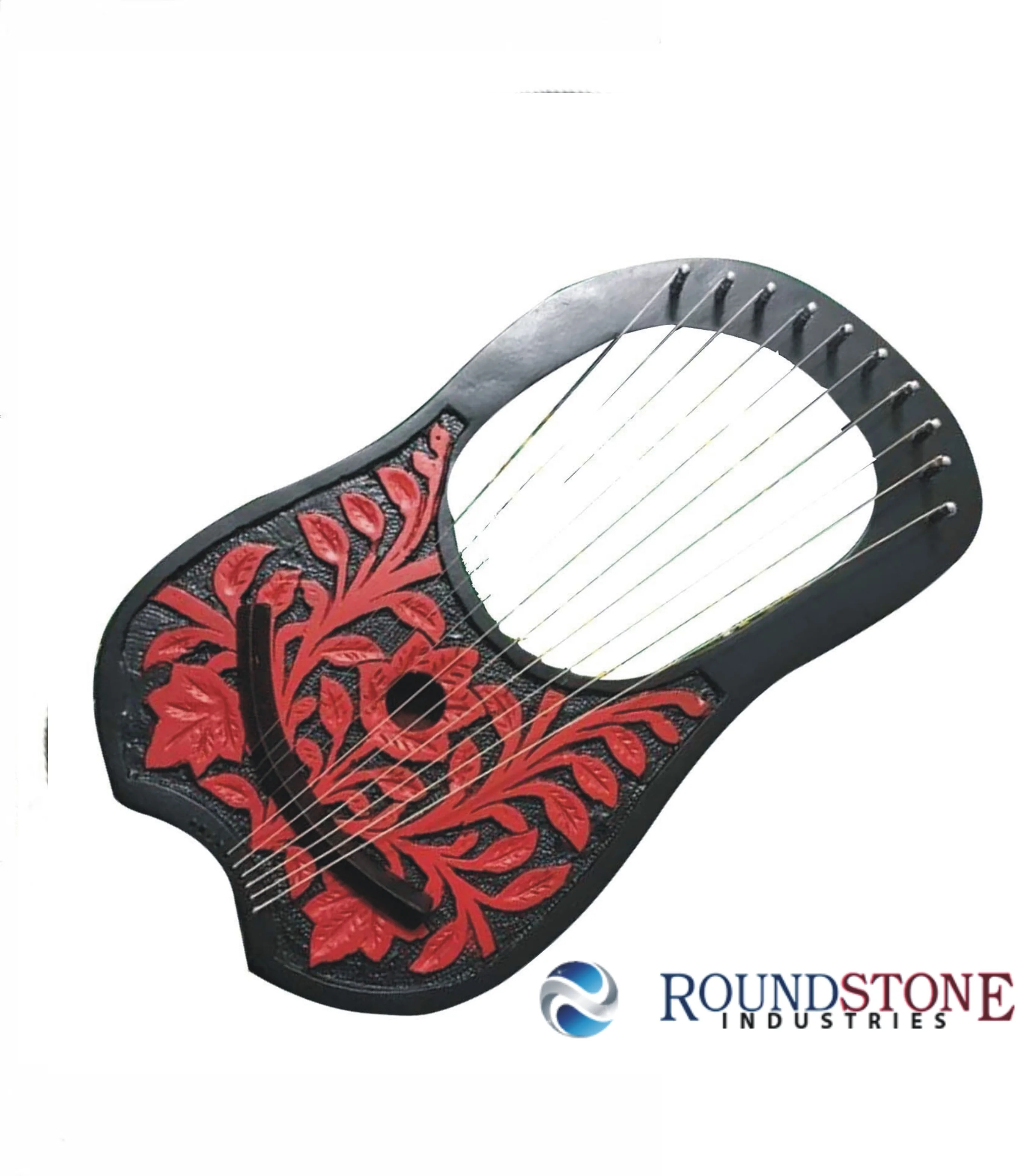 Lyre harp 10 strings Handmade ENGRAVED by rosewood and maple wood High Quality+Tuning Key&CARRYING bag Case musical instruments