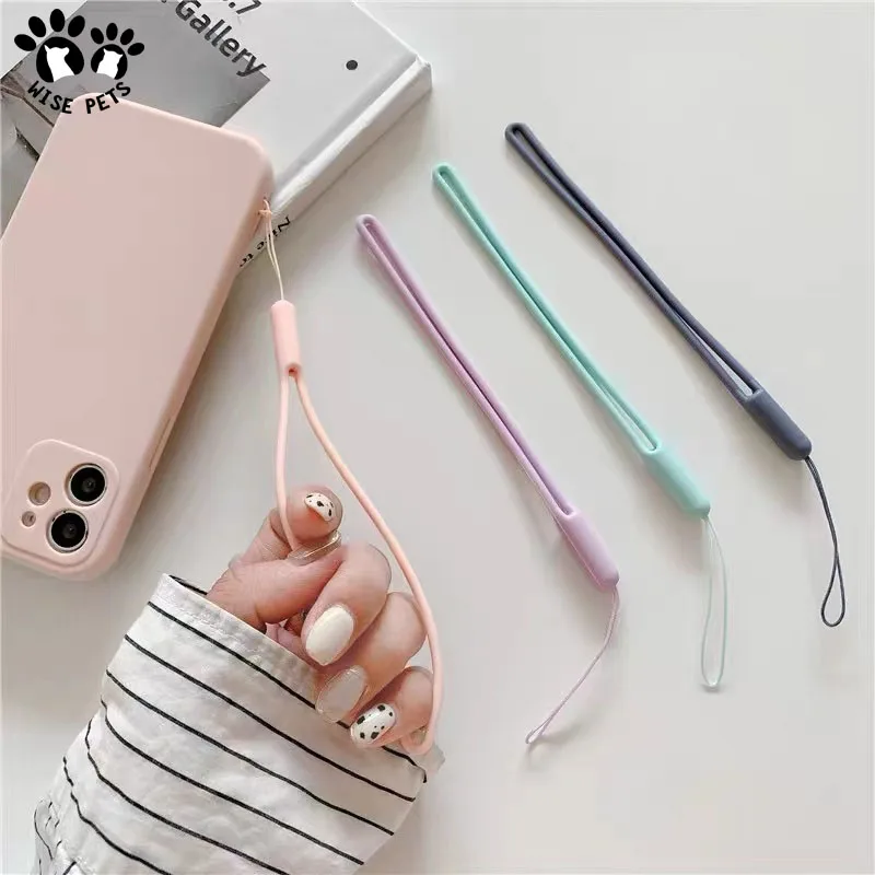 Liquid Silicone Necklace Phone Case Wrist Lanyard Keychain Strap Elastic Rubber Lanyard for iPhone Holder