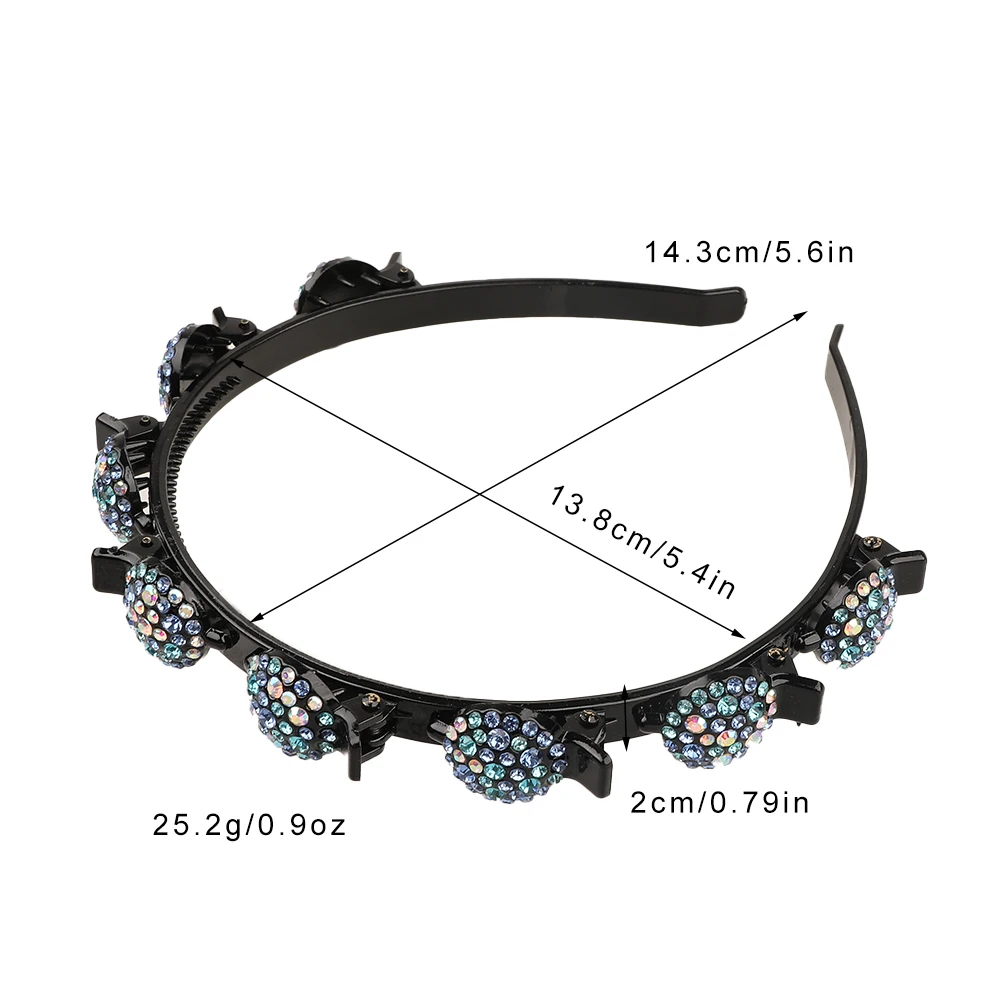 Crystal Hair Band Women Hairpin Double Layer Twist Plait Headband with Clips Hollow Woven Headband Hair Accessories