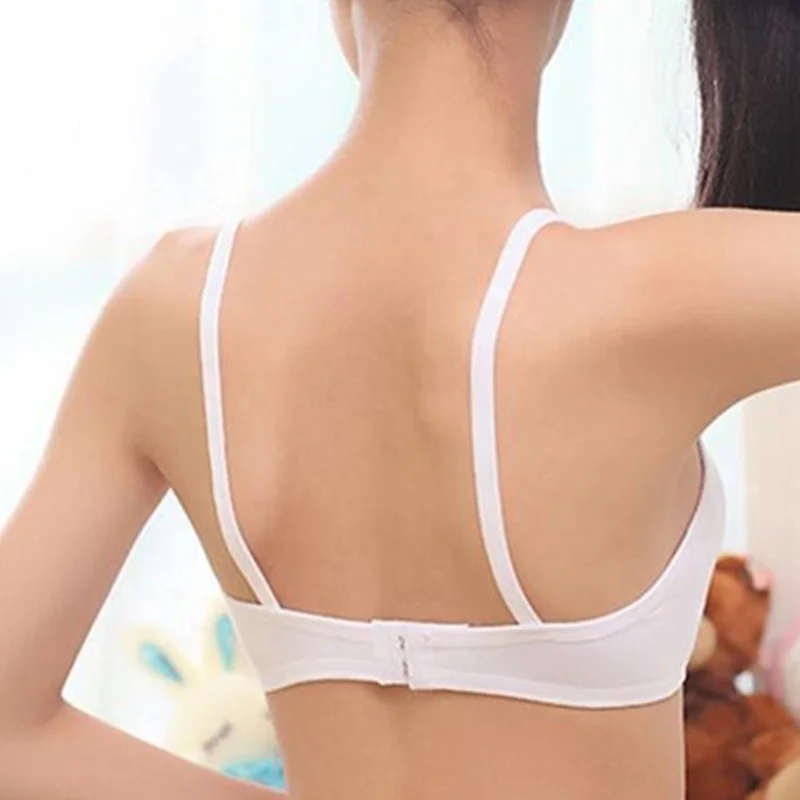 
Teen Girls Adjustable Soft Padded Cotton Kids Training Letter Bra for Young Girls for Yoga Sports Running Underwear 