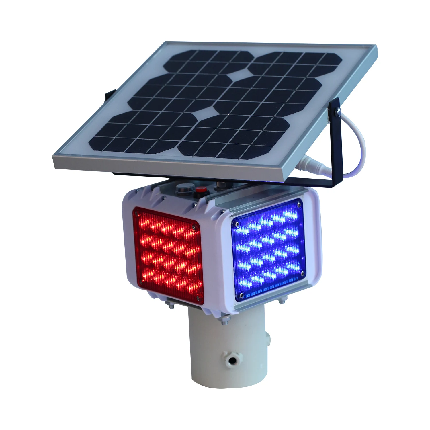 Aluminum Profile Flash Light 9v Red Blue Double Led Strobe Led Solar Traffic Signal Light