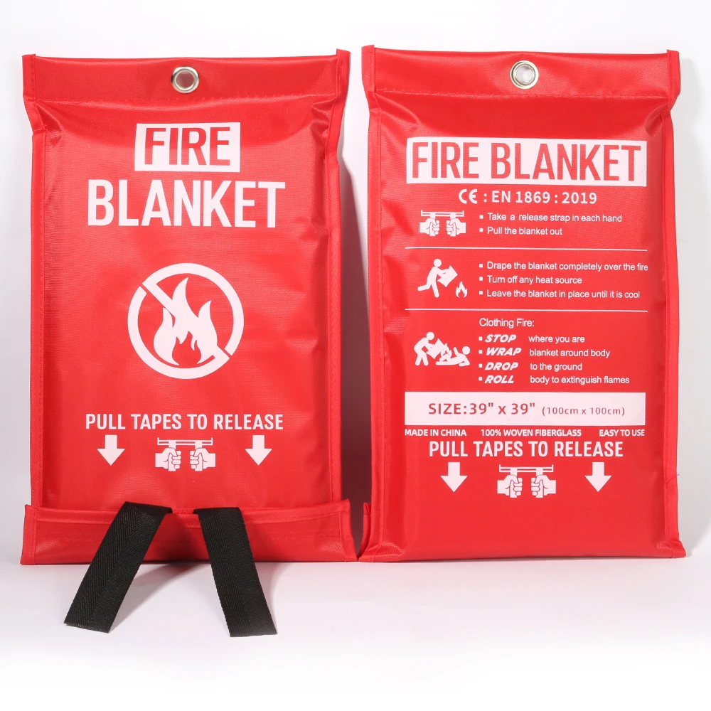 1.0*1.0m made of 100% fiberglass fire blanket for camping