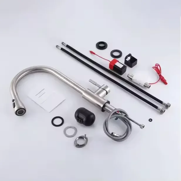 China  Waterfall Kitchen Faucet with Pull Down Sprayer Sink Faucets Single Handle Grey Mixer Tap
