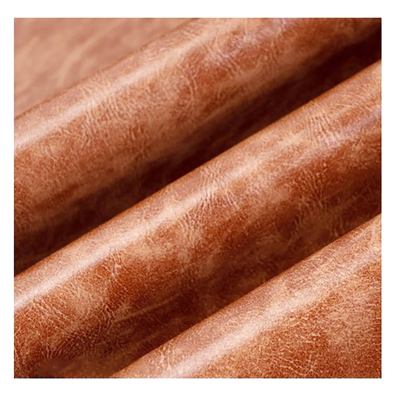 Dual Color Matching Crazy Horse Oil Leather PVC Synthetic Leather for Car Seat Handbag Luggage Leather Product Fabric Wholesale