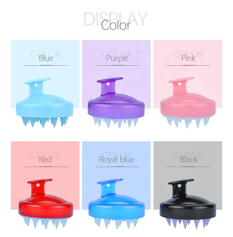 Оптовая продажа заказной логотип силиконовый шампунь для волос Массажная щетка для кожи головы