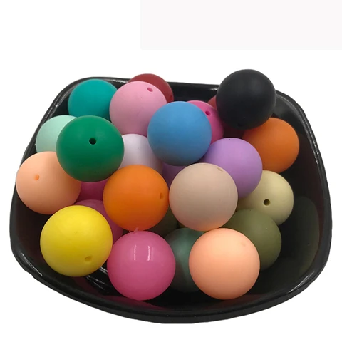 BPA Free Food Grade Silicone 19mm Round Colorful Beads Silicone Beads wholesale